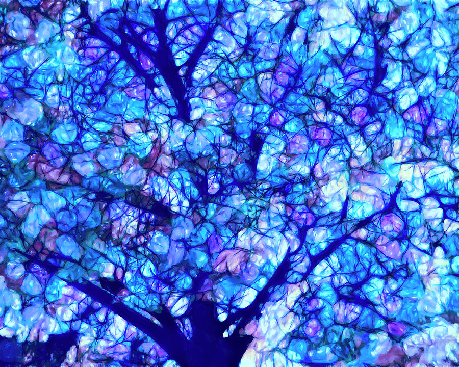 Blue Tree Fantasy Mixed Media