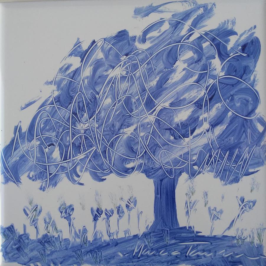 Blue Tree Ceramic Art by Marcia Tannure - Pixels