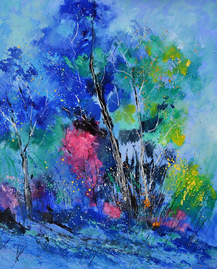 Blue trees Painting by Pol Ledent