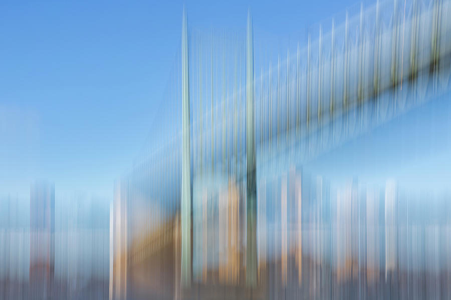 Abstract Photograph - Blue Triboro Bridge by Cate Franklyn