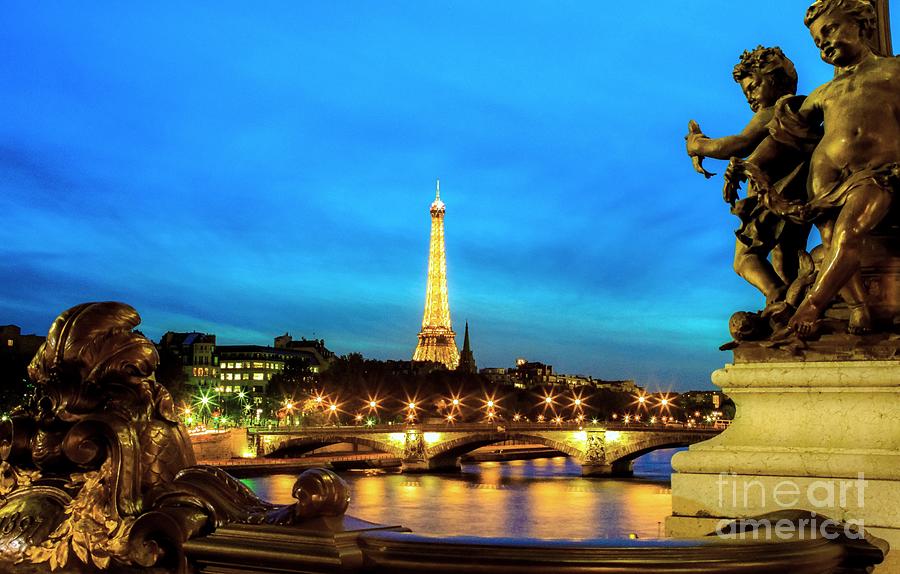 Blue Twilight Over The Eiffel Tower Photograph