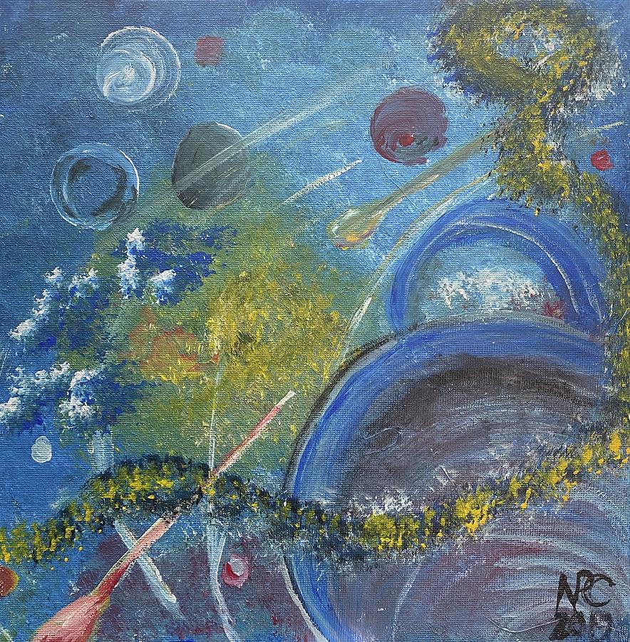 Blue Universe Painting by Naomi Cooper