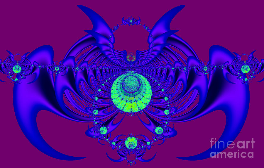 Blue Vampire Bat Fractal 93 Digital Art by Rose Santuci-Sofranko