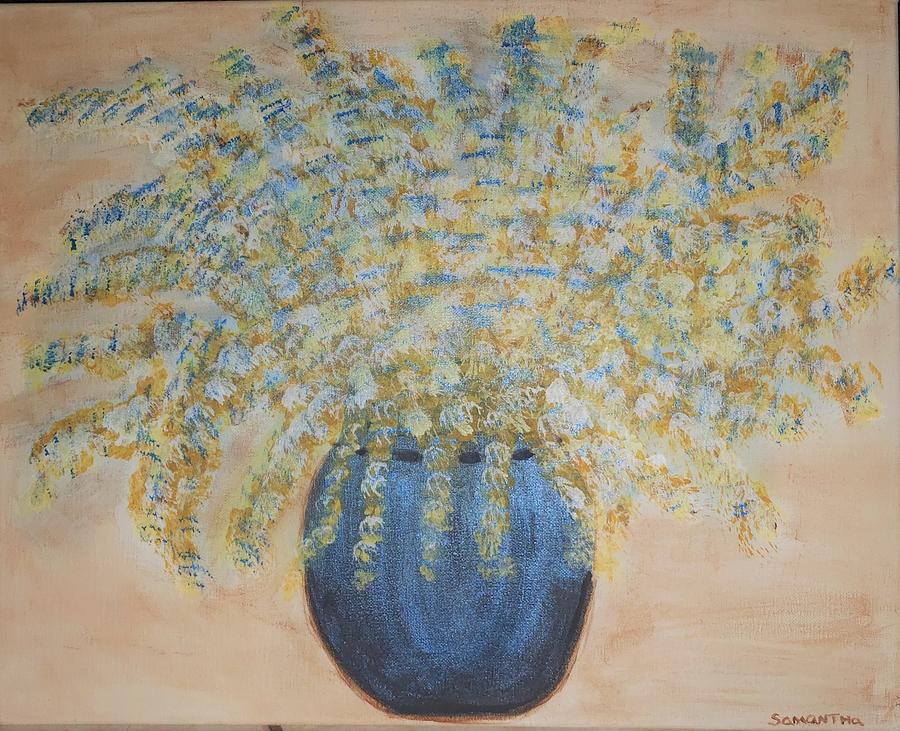 Blue Vase Painting by Samantha Latterner