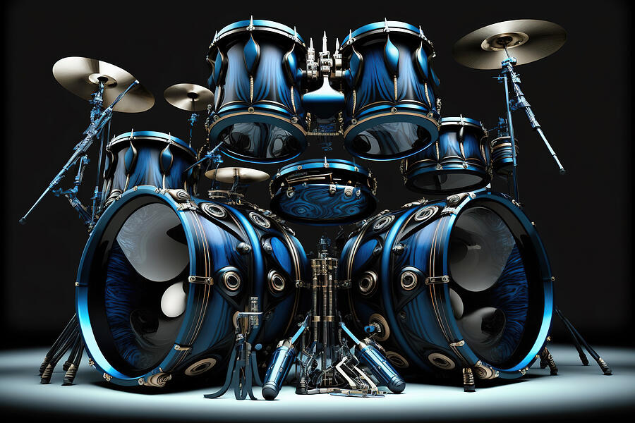 Blue Velvet Drummers Digital Art