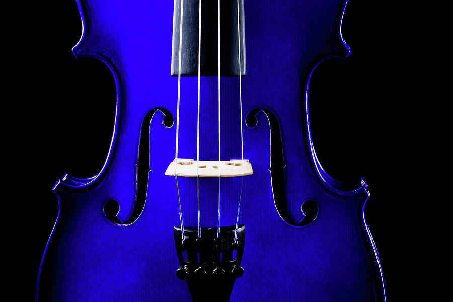 Blue Violin Closeup Photograph by Maggie Mccall