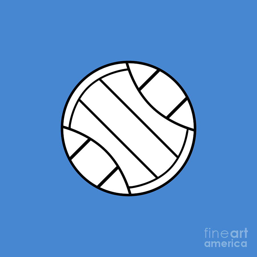 Blue Volleyball Digital Art by College Mascot Designs