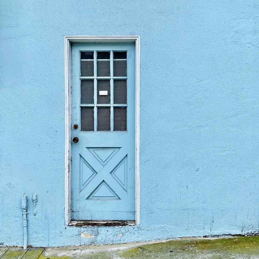 Blue Wall And Door Photograph by Julie Gebhardt