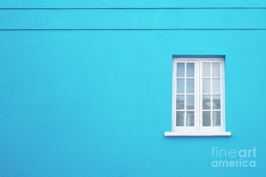 Blue Wall White Window Photograph by Tim Gainey