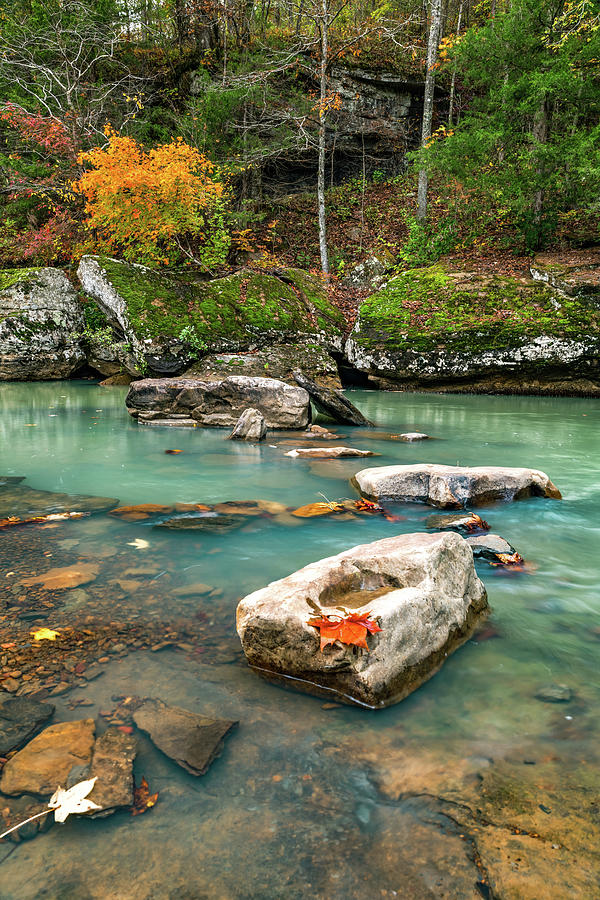 Blue Water Autumn Stream Photograph by Gregory Ballos