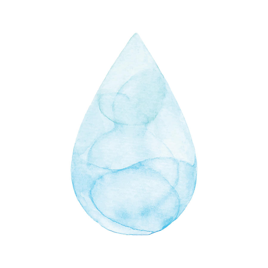 Blue Water Drop Drawing by Saemilee