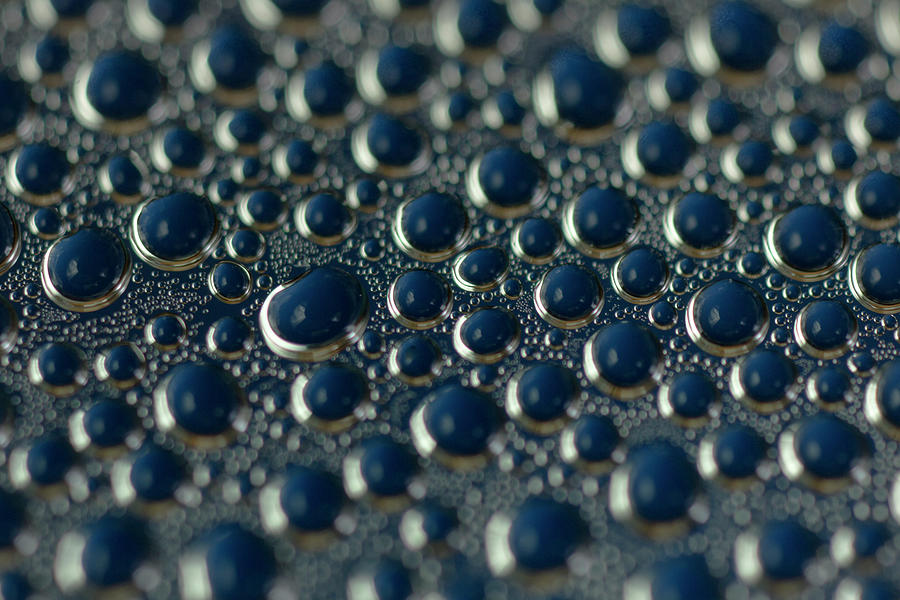 Blue Water Droplets Abstruct Photograph by Iris Richardson