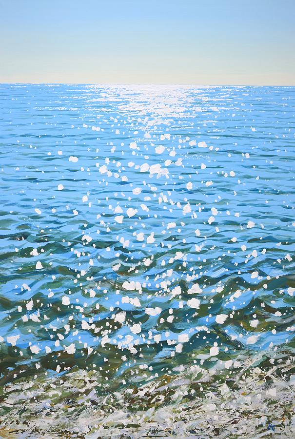 	Blue water. Glare. Painting by Iryna Kastsova