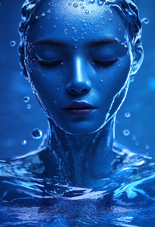 Blue Water Woman Digital Art by Abigail Garcia - Pixels