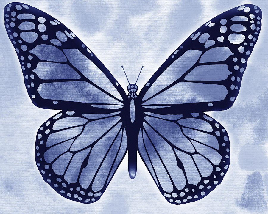 Blue Watercolor Butterfly Cute And Lovely I Painting