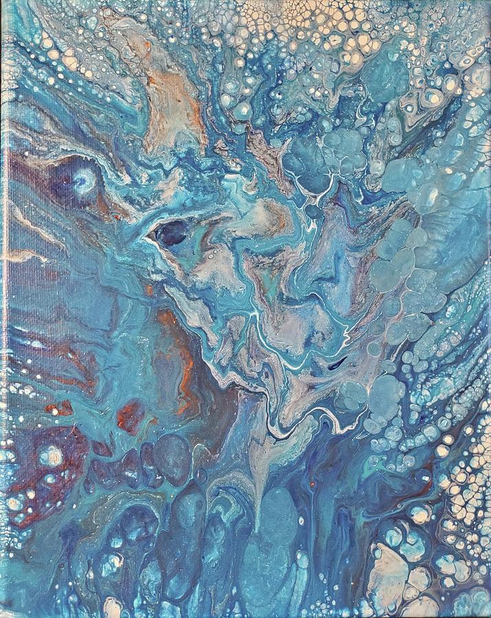 Blue Waterfall Painting by Shades Of Cray Enterprises LLC - Fine Art ...
