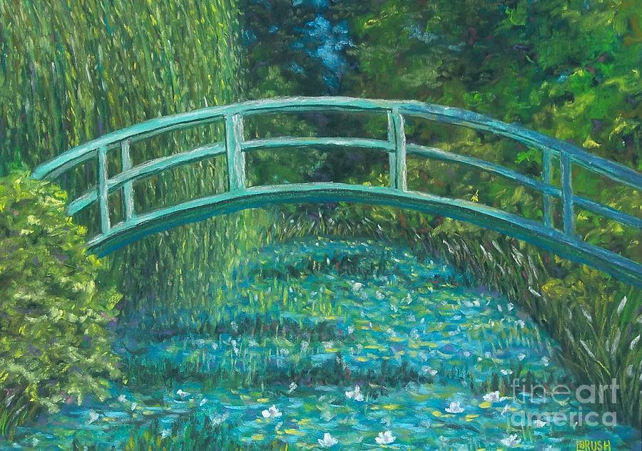 Blue Waterlilies of Giverny  SOLD prints available Pastel by Lisa Bliss Rush