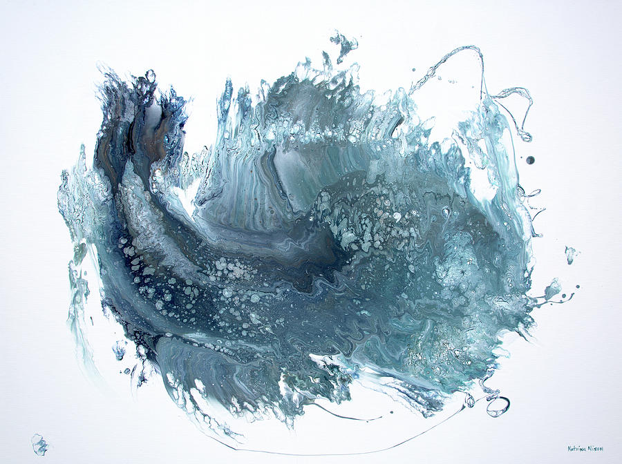 Blue Wave Painting by Katrina Nixon