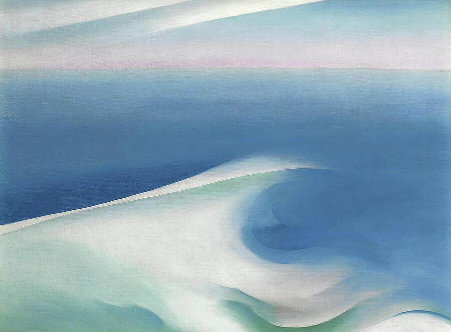 Blue wave, Main - modernist abstract seascape painting Painting by Georgia OKeeffe
