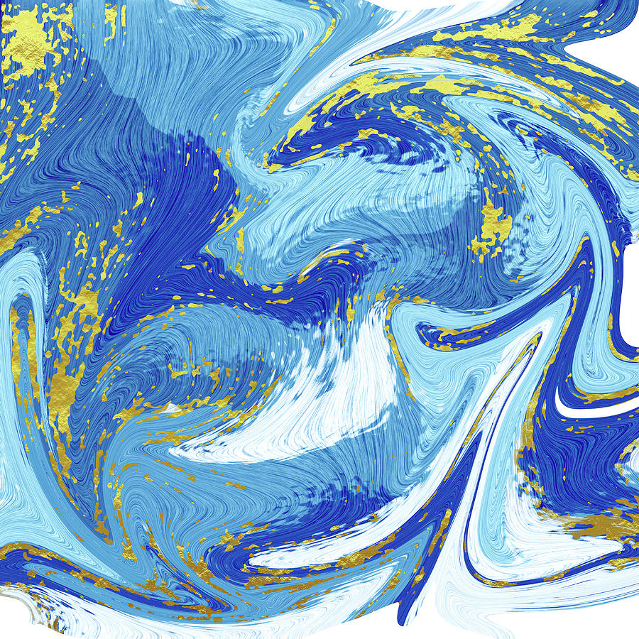 Blue Wave Painting by Nancy Merkle