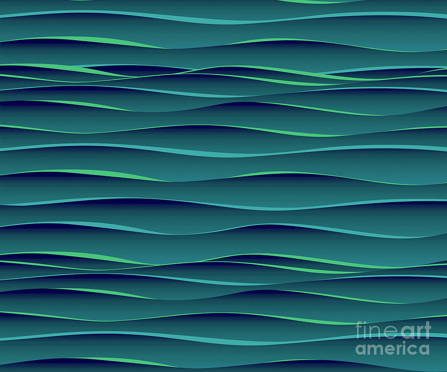 Blue Waves Digital Art - Blue Waves 2 by Joe Barsin
