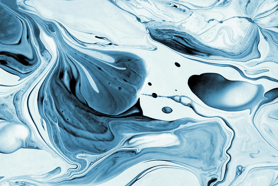 Blue Wavy Illustration Abstract Background Photograph by Severija Kirilovaite