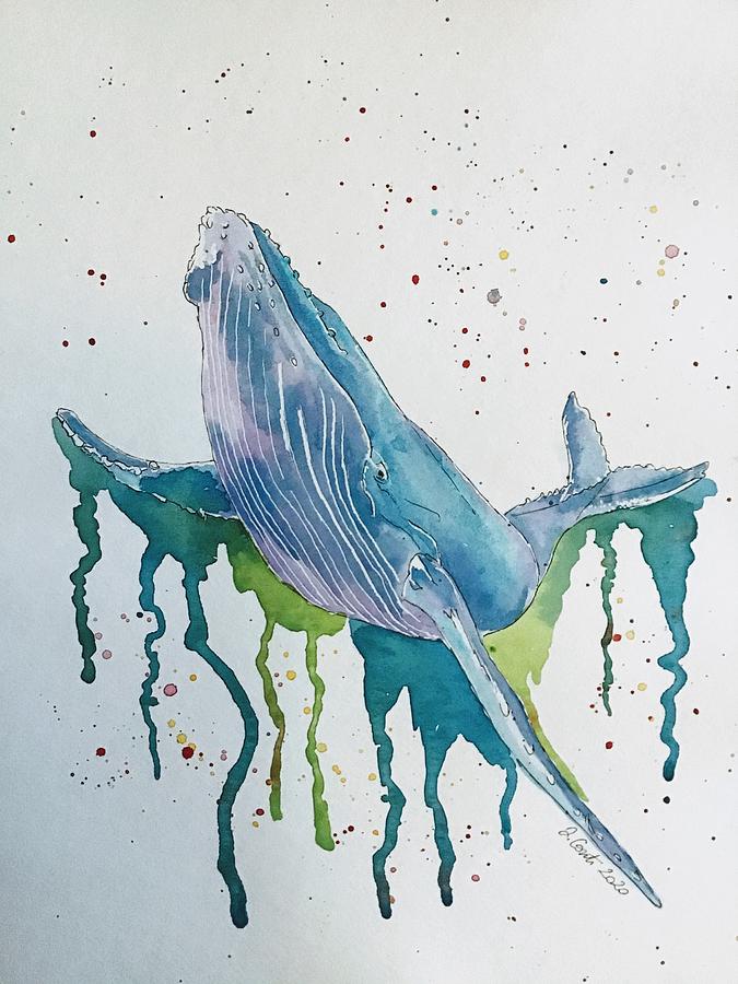 Blue Whale Painting by Dominique Conti - Fine Art America