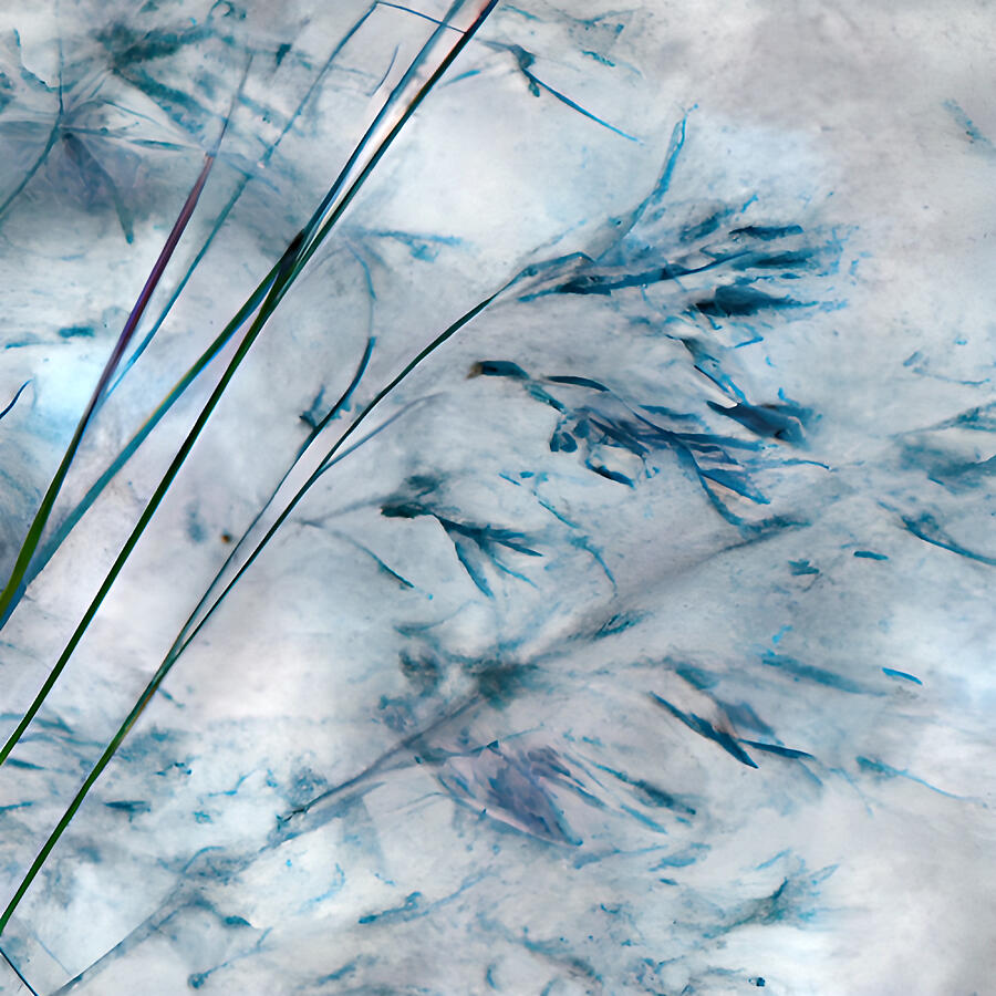 Blue Whispering Grass Macro Photograph by Amalia Suruceanu