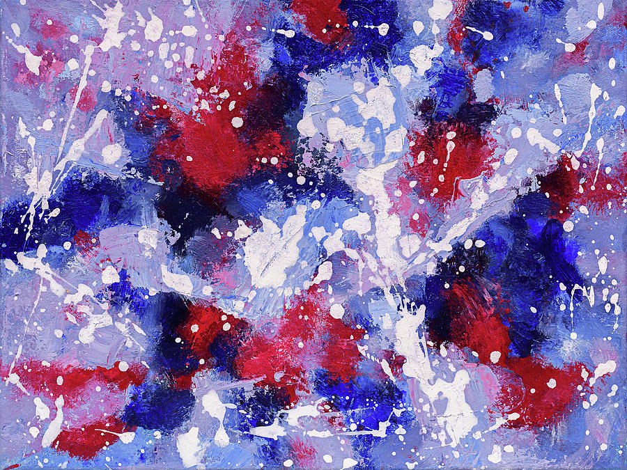 Blue White Red 2 Painting by Maria Meester