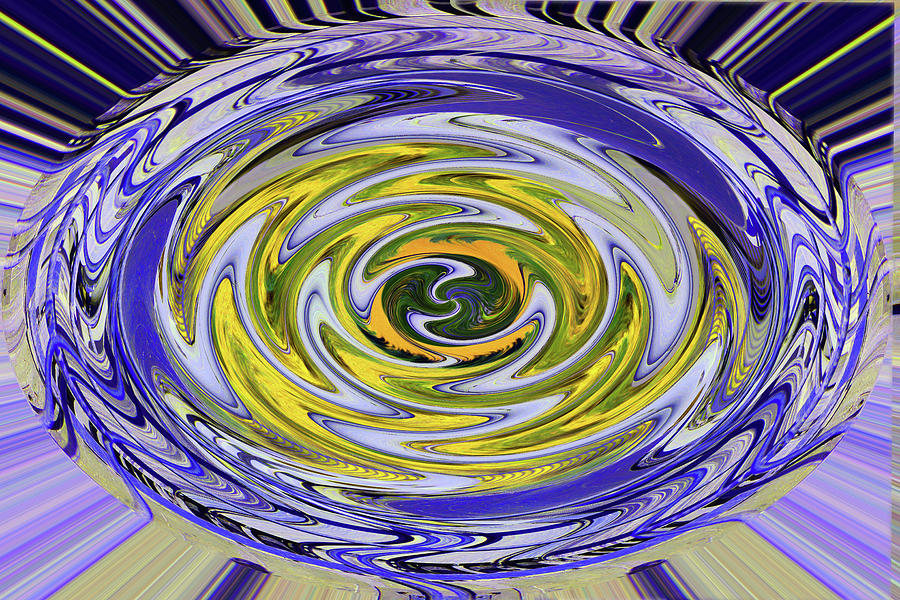 Blue whorl Abstract#0299e3 Digital Art by Tom Janca