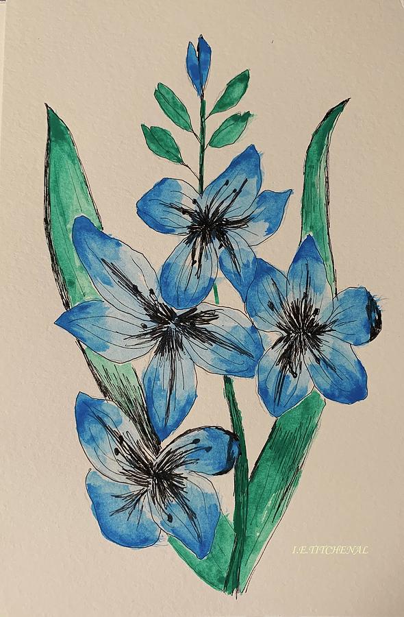 Blue Wild Flower Painting by Inez Ellen Titchenal - Pixels