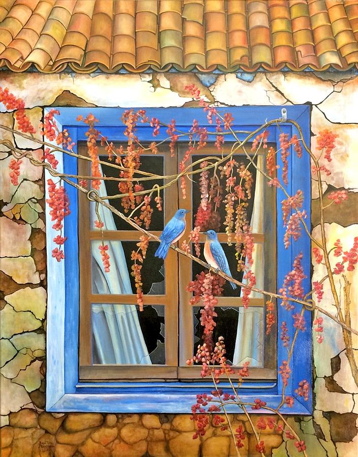 Blue Window Painting by Beatriz Marino - Fine Art America