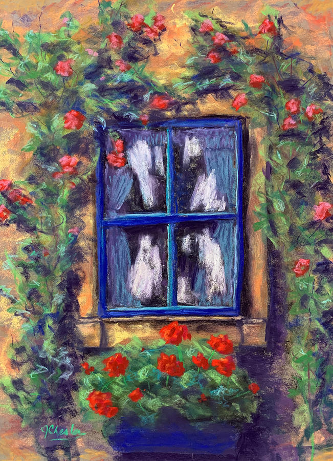 Blue Window Painting by Jan Chesler