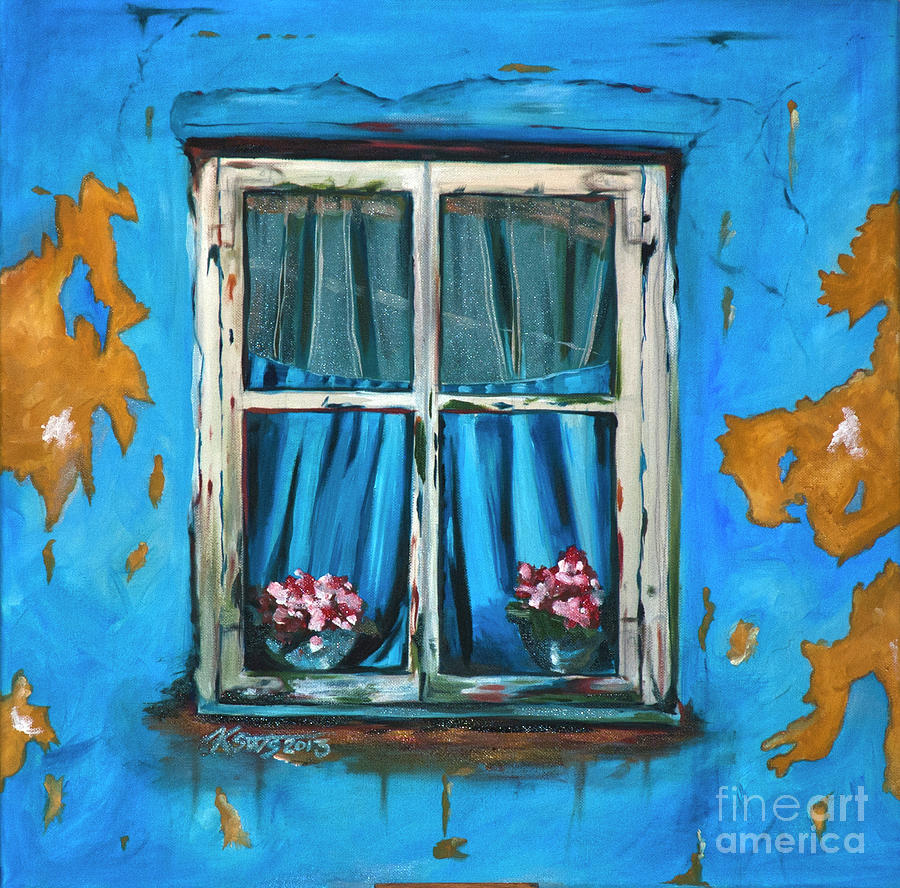 Blue Window Painting by Katlin Sandvik-Soon | Fine Art America