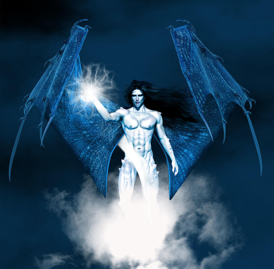 Blue Winged Creature Of Light Digital Art