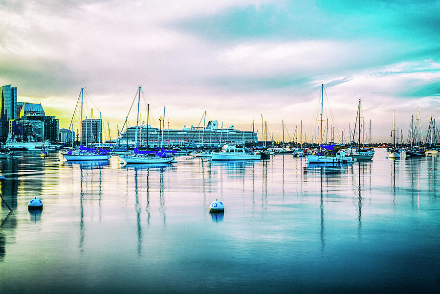 Blue Winter Morning San Diego Harbor Photograph by Joseph S Giacalone