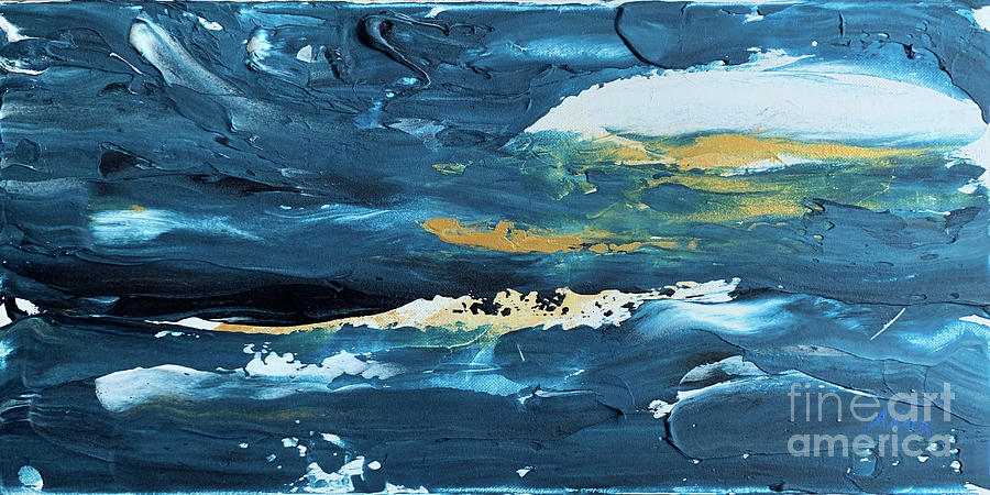 Blue with Gold Twilight Painting by Felipe Adan Lerma
