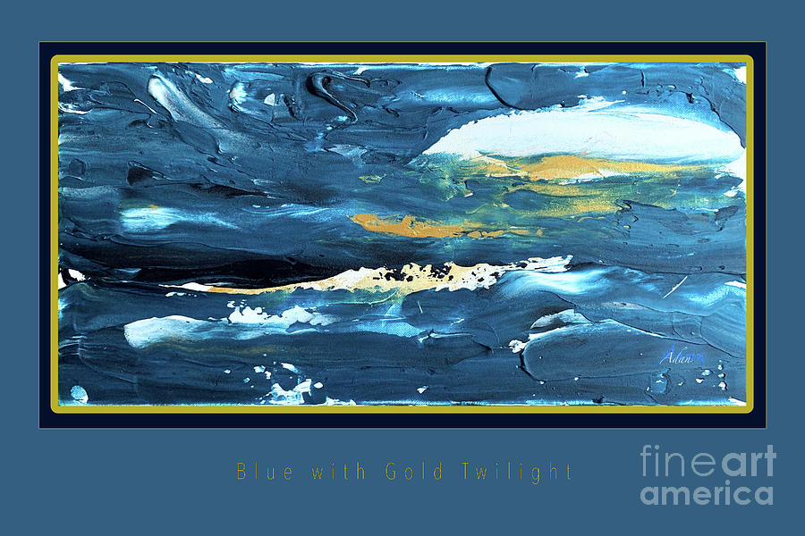 Blue with Gold Twilight Poster Digital Art by Felipe Adan Lerma