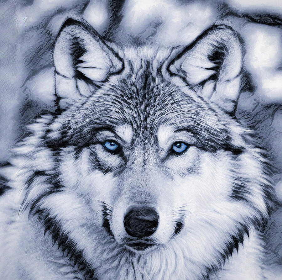 Blue Wolf Spirit Digital Art by Kevin Lane - Fine Art America