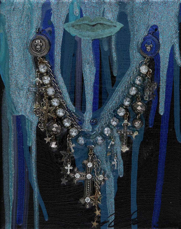 Blue Mixed Media - Blue Woman by AliciaKay Blue Mixed Media - Blue Woman by AliciaKay