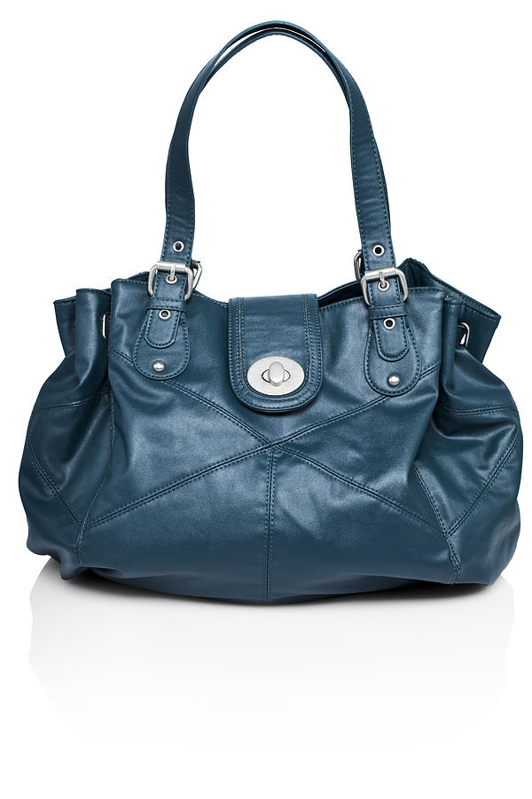 Blue womans large leather bag Photograph by Creative Crop