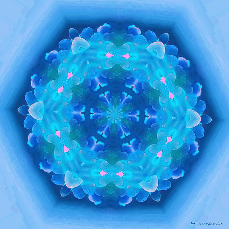 Blue Wreath Kaleidoscope Digital Art by Cindys Creative Corner