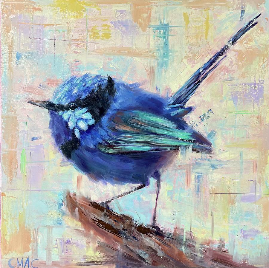 Blue Wren Painting By Cindy Macdonald - Fine Art America