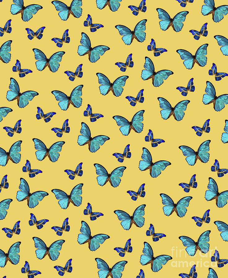 Blue and Yellow Grunge Butterflies Print Design Therapist Bag Blue and Yellow Grunge Butterflies Print Design Therapist Bag