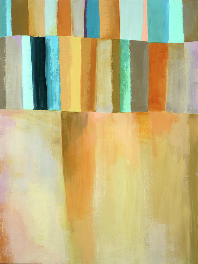 Blue Yellow Stripes #1 Painting by Jane Davies
