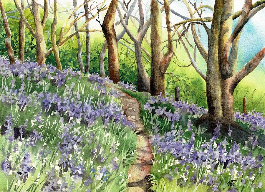 Bluebell Path Painting by Tammy Crawford