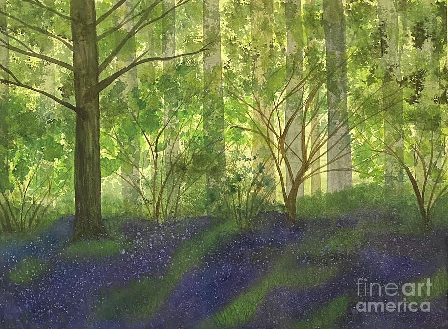 Bluebell Woods Painting by Lisa Neuman