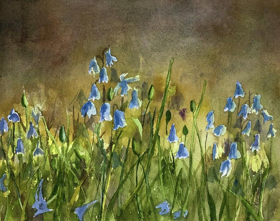 Bluebells At Dusk Painting