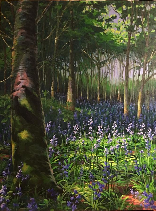Bluebells in Humewood Forest Painting by Don Morgan