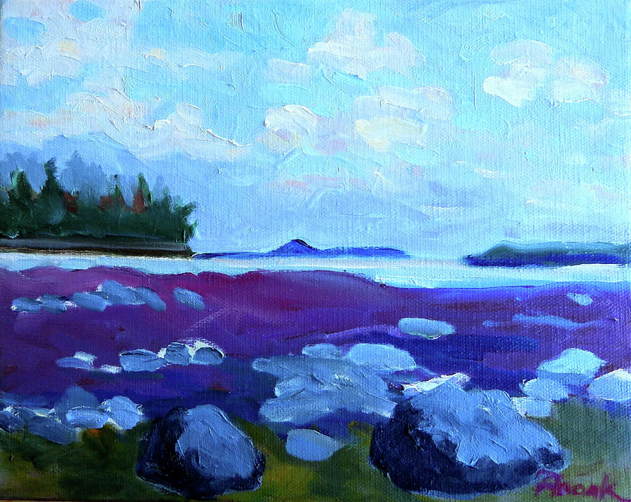 Blueberries by the Sea Painting by Francine Frank